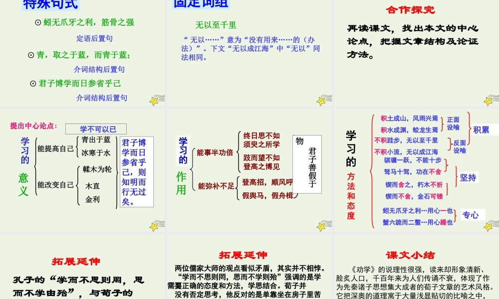 高中语文第三单元9劝学课件2新人教版必修3 课件