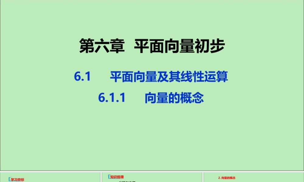 高中数学 第六章 平面向量初步 611 向量的概念课件 新人教B版必修第二册 课件