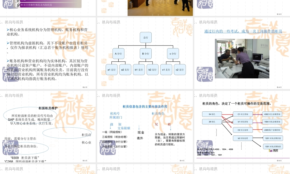 新员工岗前培训—柜台业务基础知识及操作