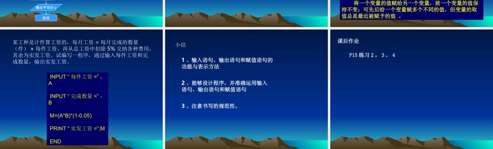 算法课件4输入输出语句 人教版必修三第一章算法初步课件大全