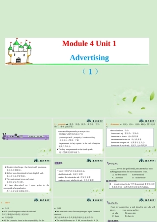 高考英语一轮复习 Module4 Unit 1 Advertising(1)课件 牛津译林版(湖南专用) 课件