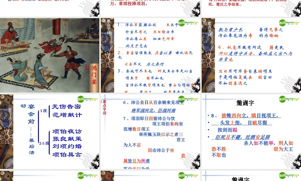 高中语文(鸿门宴)课件 粤教版必修5 课件