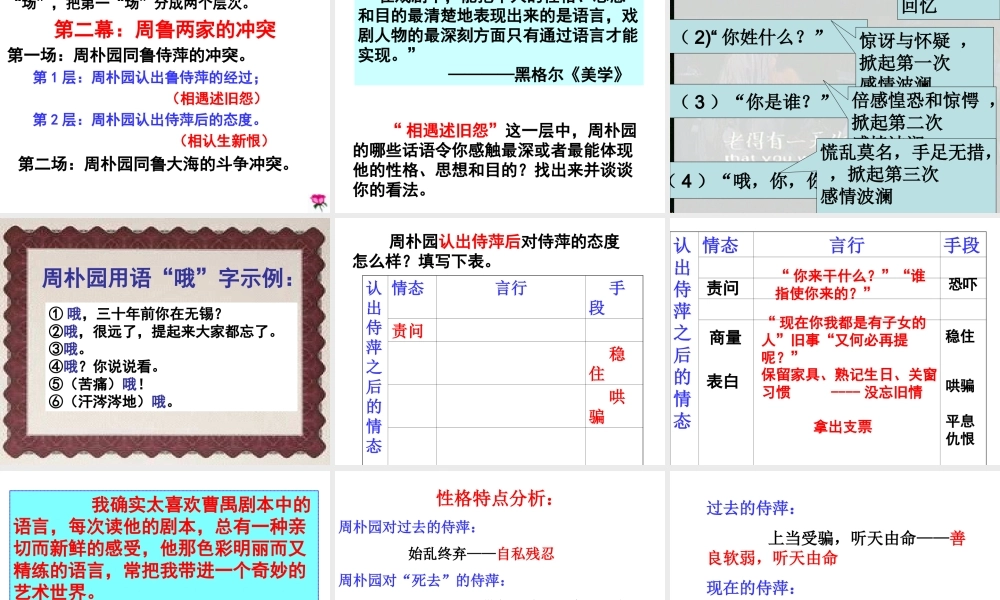 高中语文雷雨4ppt 课件