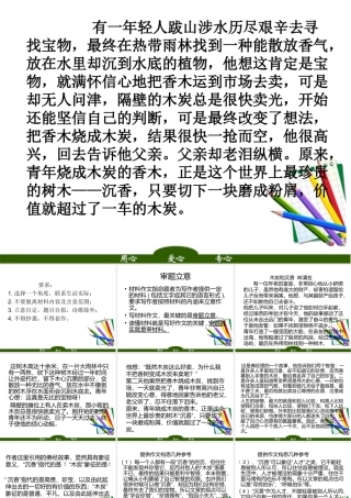 高考语文  沉香和木炭 材料作文作文复习课件