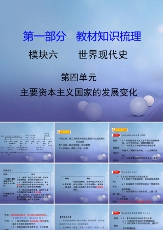 湖南省中考历史 教材知识梳理 模块六 世界现代史 第四单元 主要资本主义国家的发展变化课件 岳麓版 课件