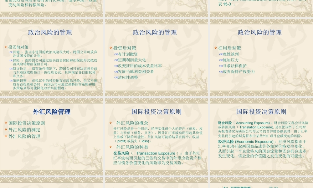 国际投资风险管理