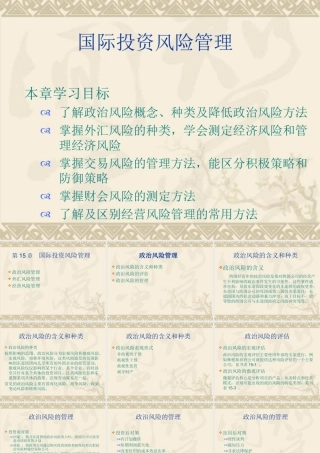 国际投资风险管理