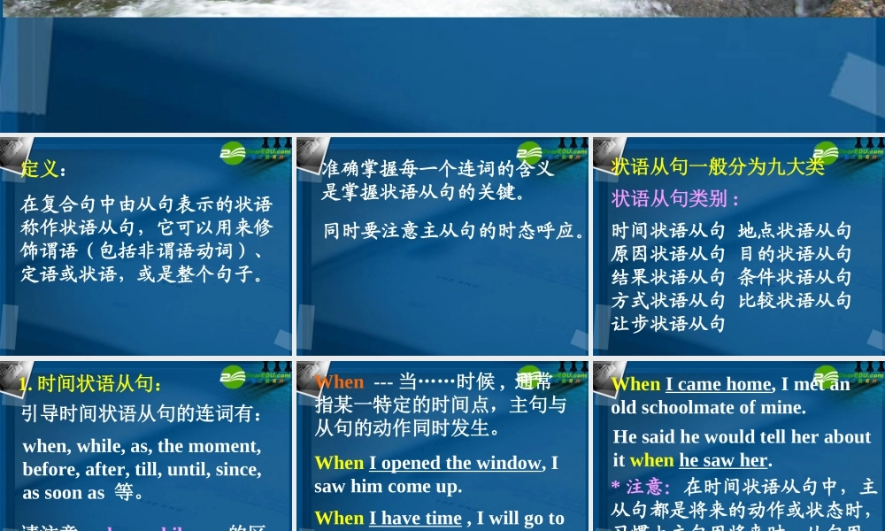 高考英语 语法状语从句课件 新人教版 课件