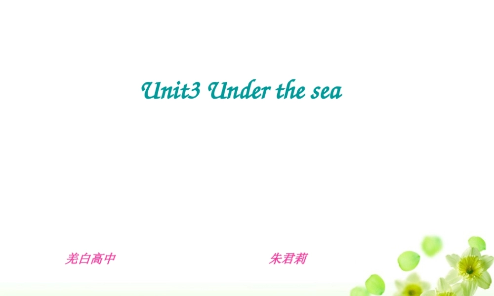 高中英语：Unit 3 Under the sea课件新人教版选修7 课件
