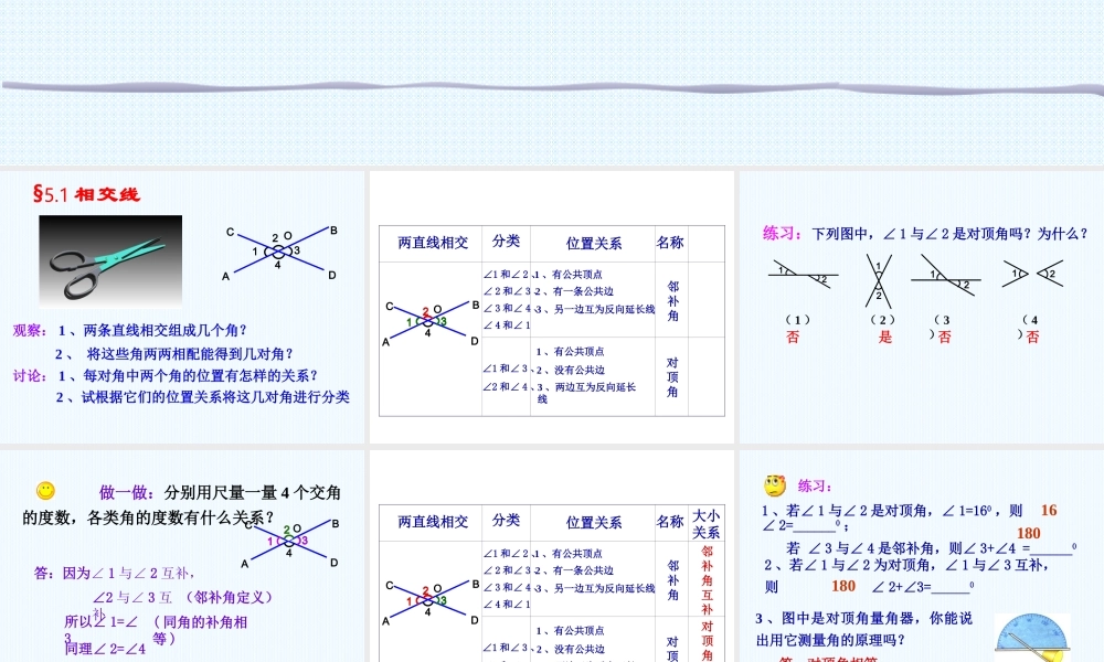 相交线与平行线(1)