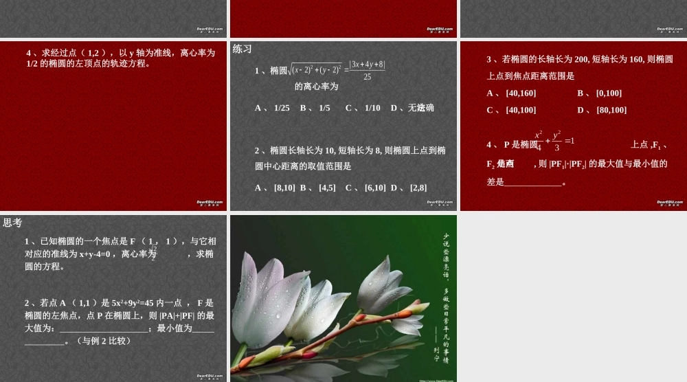 椭圆几何性质高二数学解析几何椭圆课件集4 高二数学椭圆几何性质解析 几何椭圆课件集[整理七套]人教版 高二数学椭圆几何性质解析 几何椭圆课件集[整理七套]人教版
