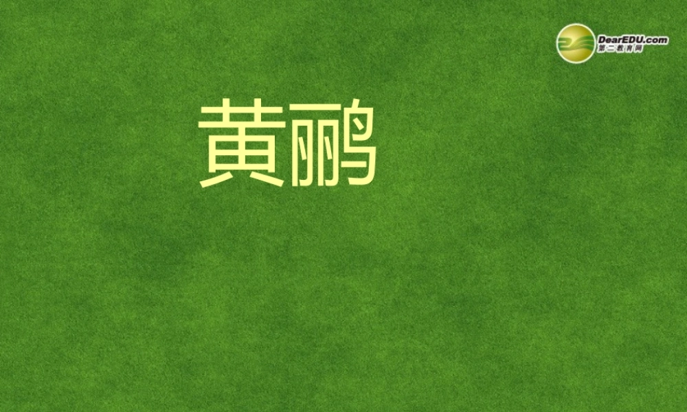 高三语文 黄鹂复习课件