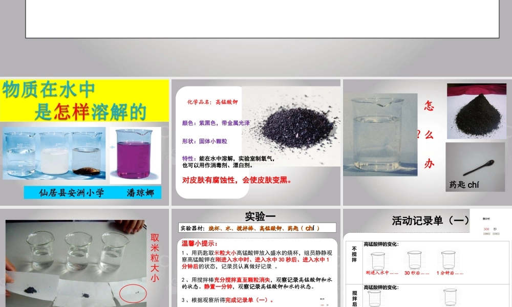 教科版小学科学四年级上册《物质在水中是怎样溶解的》课件