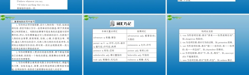 高中英语 Unit 3 Section Ⅲ Using Language课件 新人教版必修3 课件