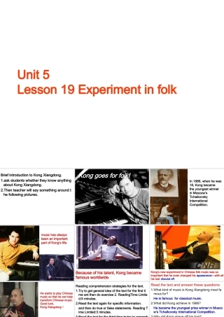 高中英语Unit 5 Lesson 3 Experiment in folk课件3 北师大版 必修2 课件