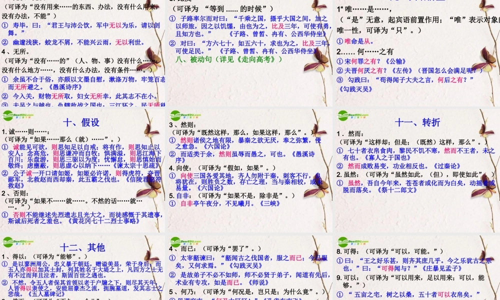 高中语文(文言文常见句式)课件 粤教版必修4 课件