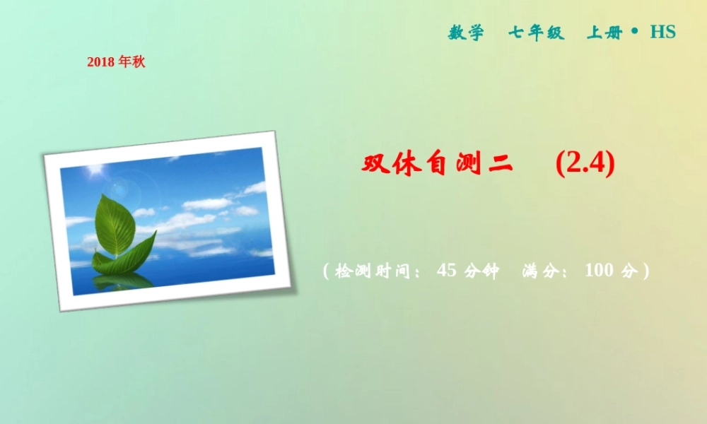 秋七年级数学上册 双休自测二(2.4)课件 (新版)华东师大版 课件