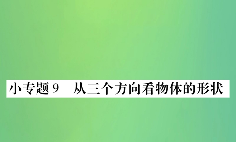 秋七年级数学上册 小专卷9 从三个方向看物体的形状课件 (新版)华东师大版 课件