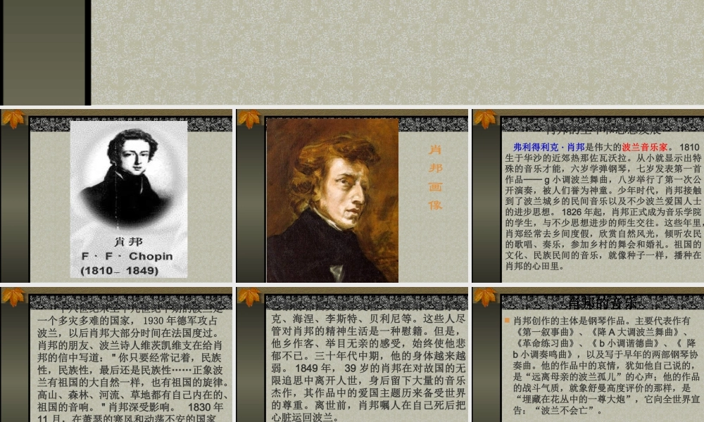 高中语文13(肖邦故园) 4 课件新人教版必修3 课件