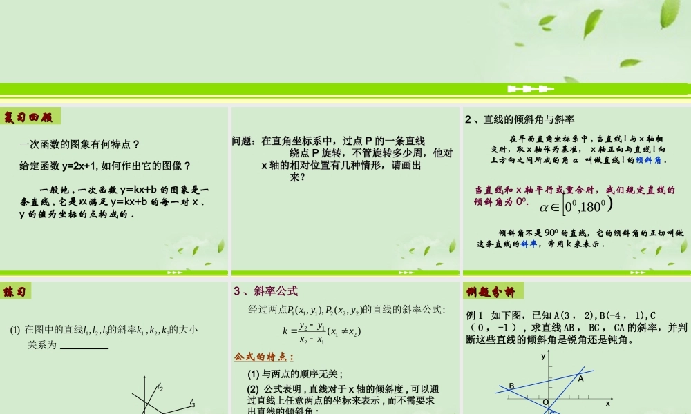 高中数学 31直线的倾斜角与斜率  课件 新人教A版必修2 课件