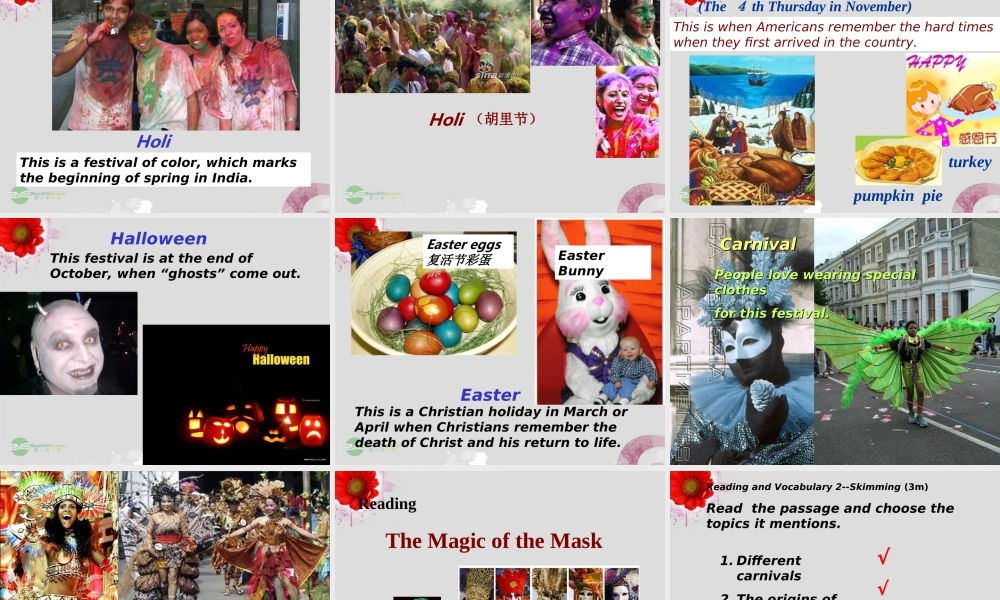 高中英语 Module 4 Carnival 精品课件 外研版必修5 课件