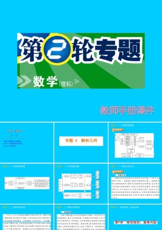 高考数学(理科)第二轮复习：专题4 解析几何 课件