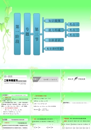 高考数学二轮复习 第一阶段 专题二 第三节 平面向量课件 理 课件