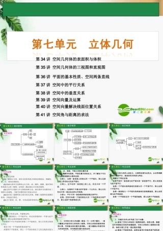 高考数学一轮单元复习 立体几何课件