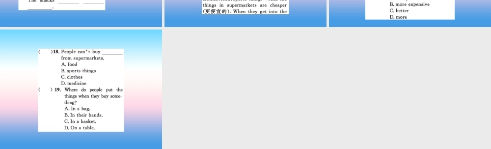 秋七年级英语上册 Unit 4 Food and Restaurants Lesson 23 The Corner Store课件 (新版)冀教版 课件