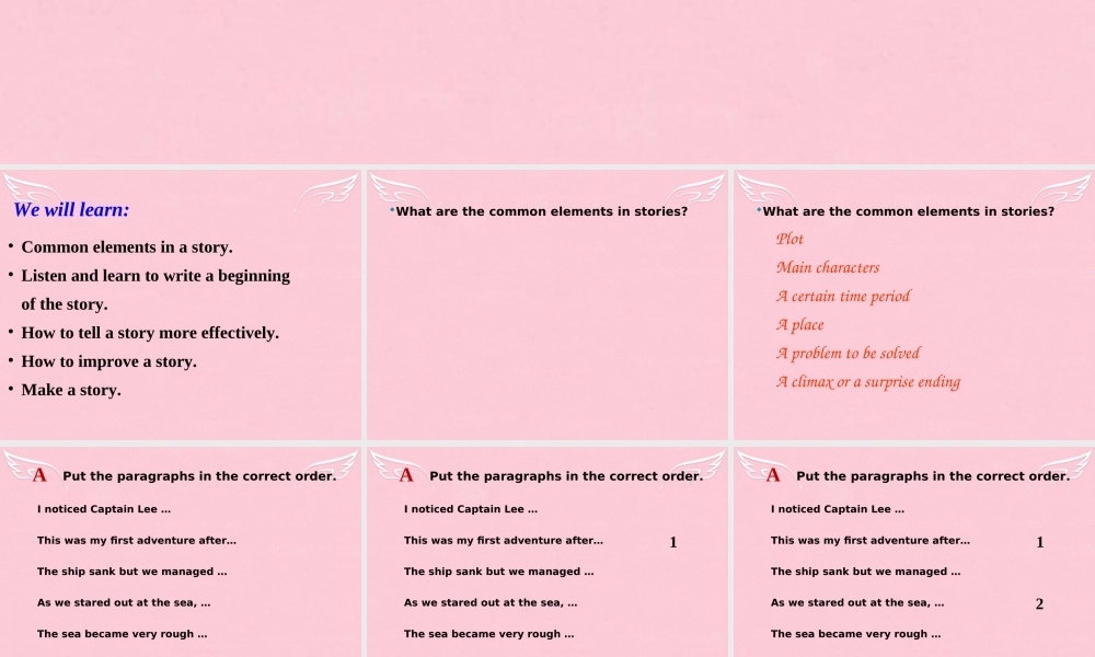 高中英语 Unit 1 The world of our senses task1课件 牛津译林版必修3 课件