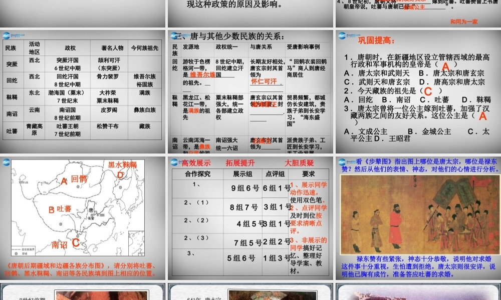 河北省平泉县第四中学七年级历史下册 第5课 和同为一家 课件 新人教版