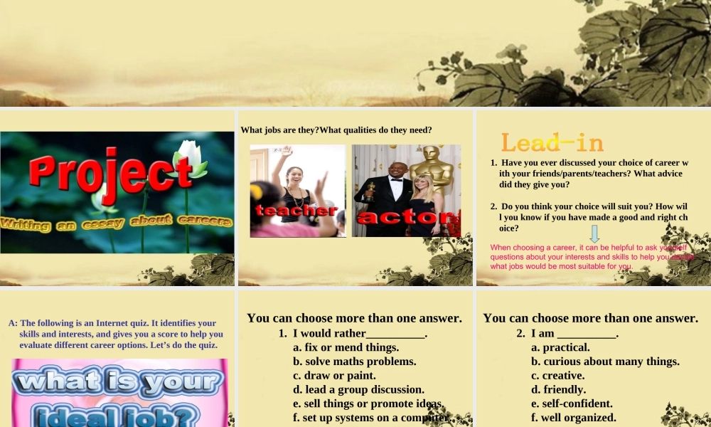 高中英语 模块十一第一单元Project课件 牛津版选修11 课件