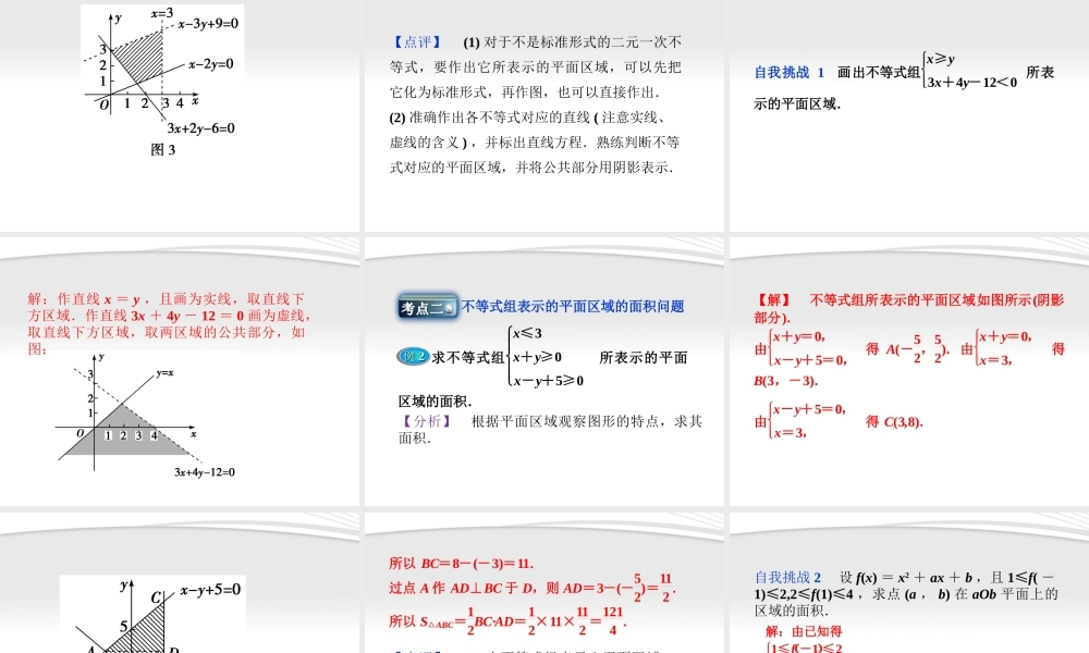 高中数学 第3章351二元一次不等式组所表示的平面区域课件 新人教B版必修5 课件