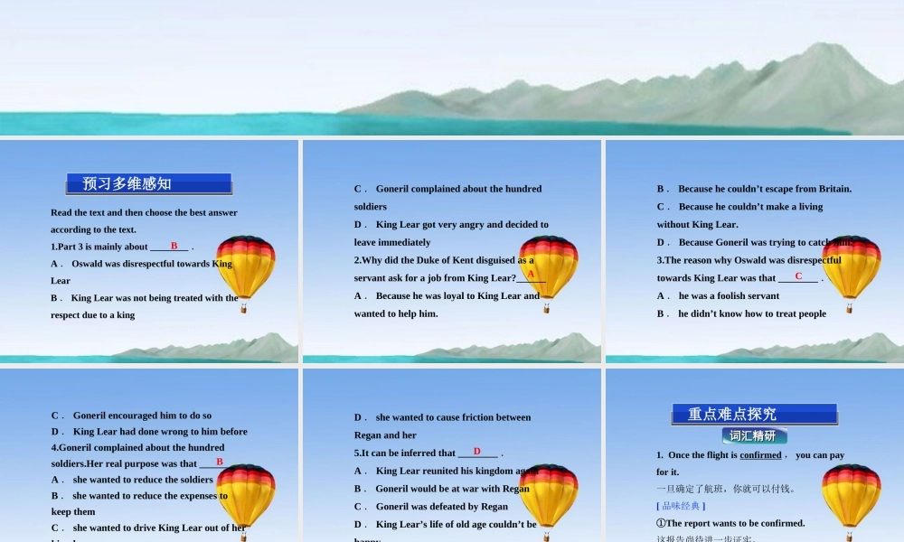 高中英语 Unit2 Section Ⅲ Learning about Language & Using Language精品课件 新人教版选修10 课件