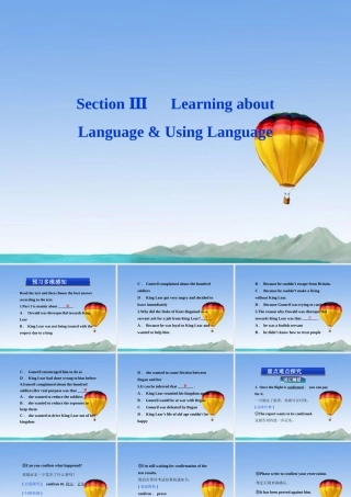 高中英语 Unit2 Section Ⅲ Learning about Language & Using Language精品课件 新人教版选修10 课件