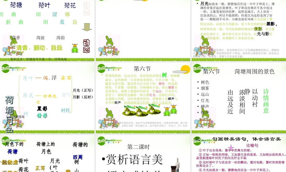 高中语文 荷塘月色2 沪教版第五册 课件