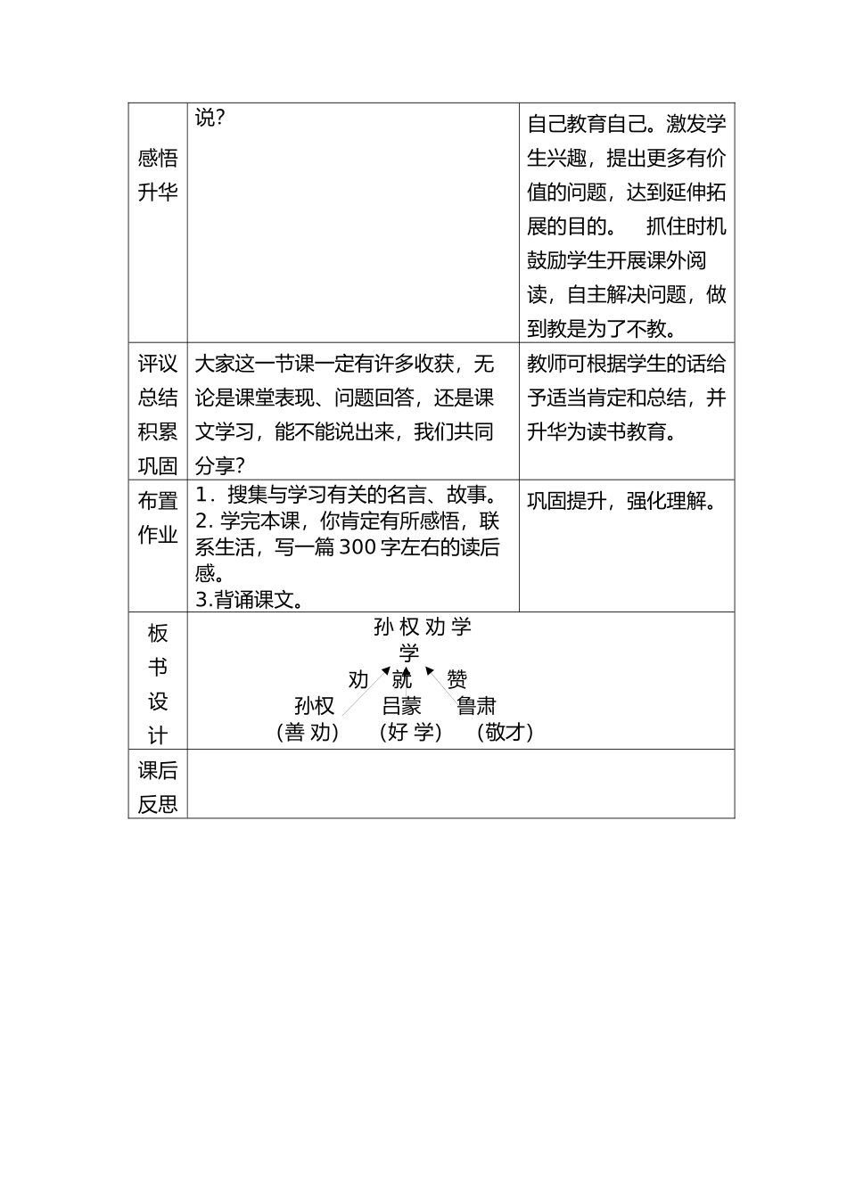 (部编)初中语文人教2011课标版七年级下册《孙权劝学》教学设计-(6)_第3页