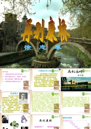 高中语文 中国现代诗三首再别康桥1课件 新人教版必修1 课件