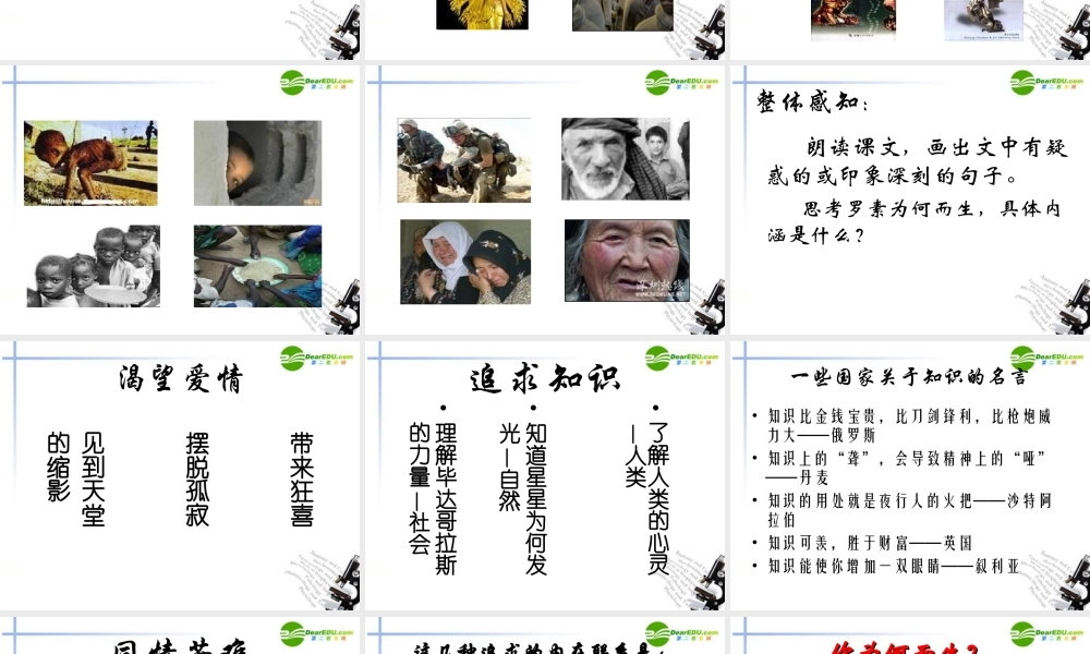 高中语文(我为什么而活着)精品课件 苏教版必修5 课件