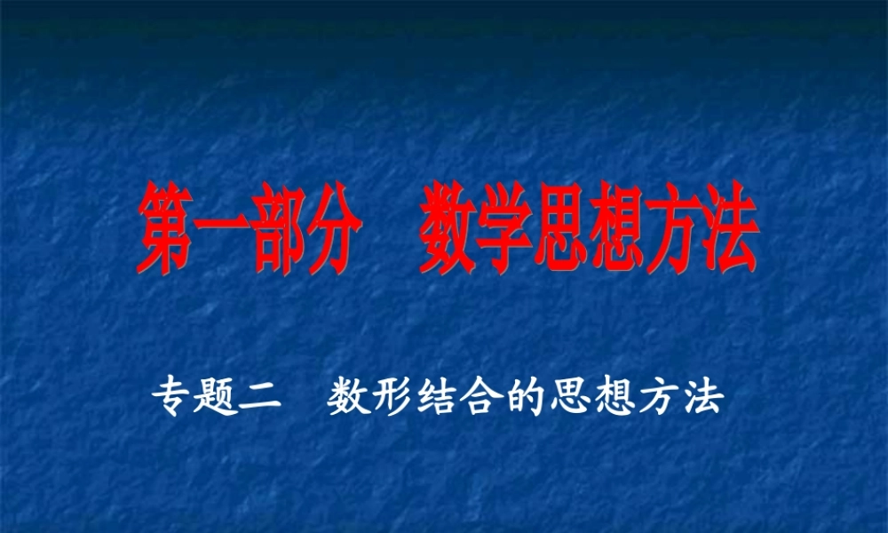 高三数学高考复习：思想方法之一(数形结合)课件