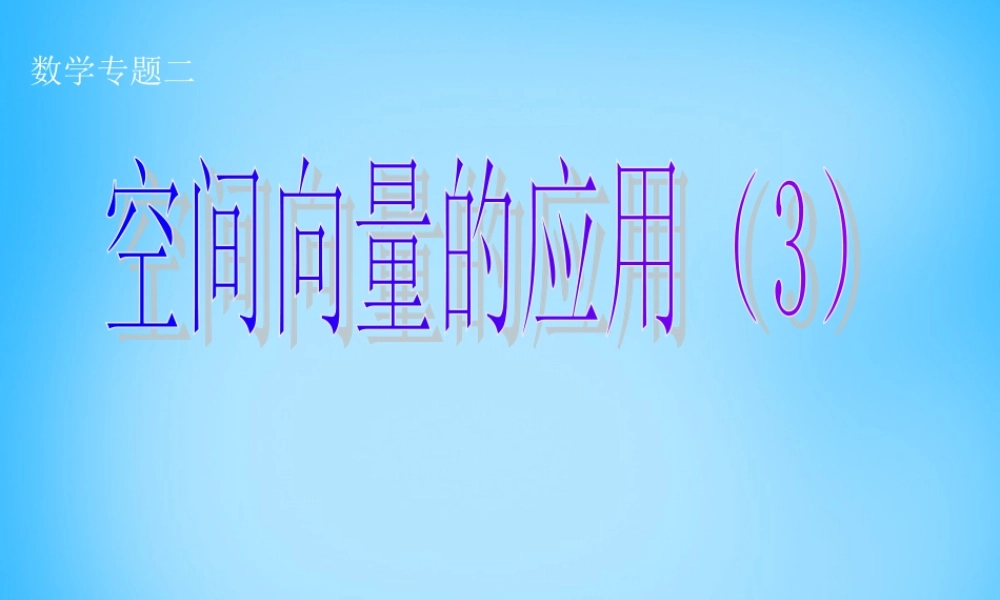 高考数学复习(空间向量的应用(3))课件