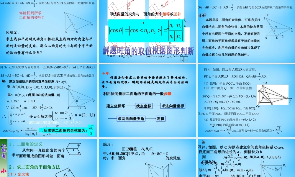 高考数学复习(空间向量的应用(3))课件