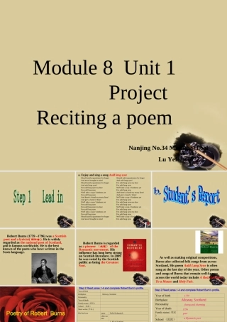 高中英语 Unit1 Project课件 牛津版选修8 课件