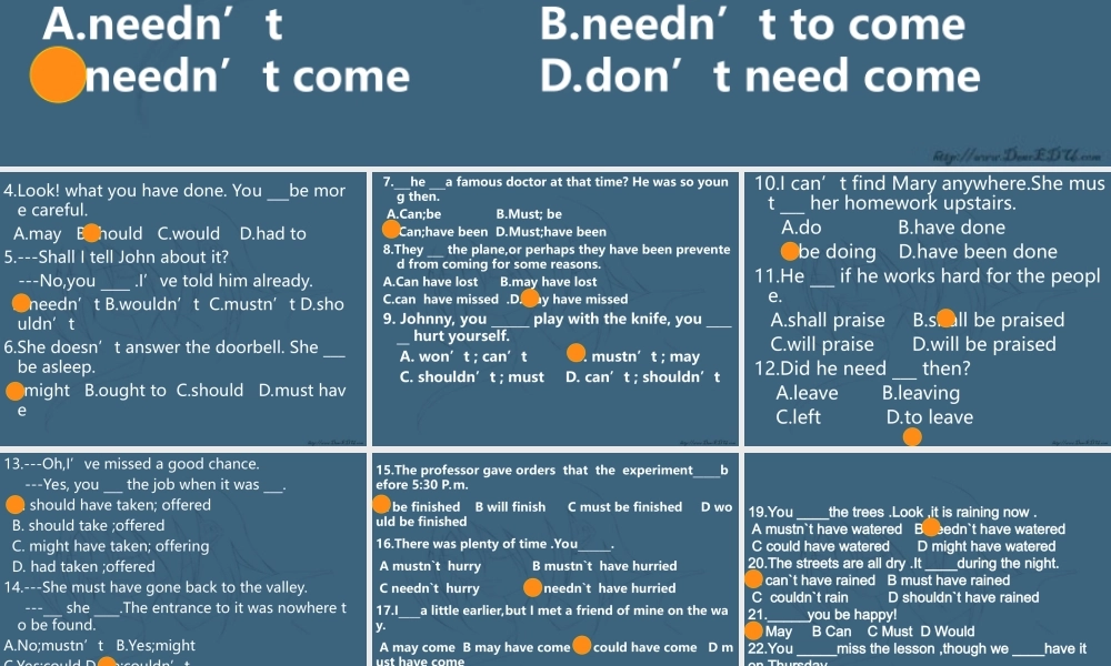 浙江省宁波市高二英语Unit13 grammar 新课标 人教版 课件