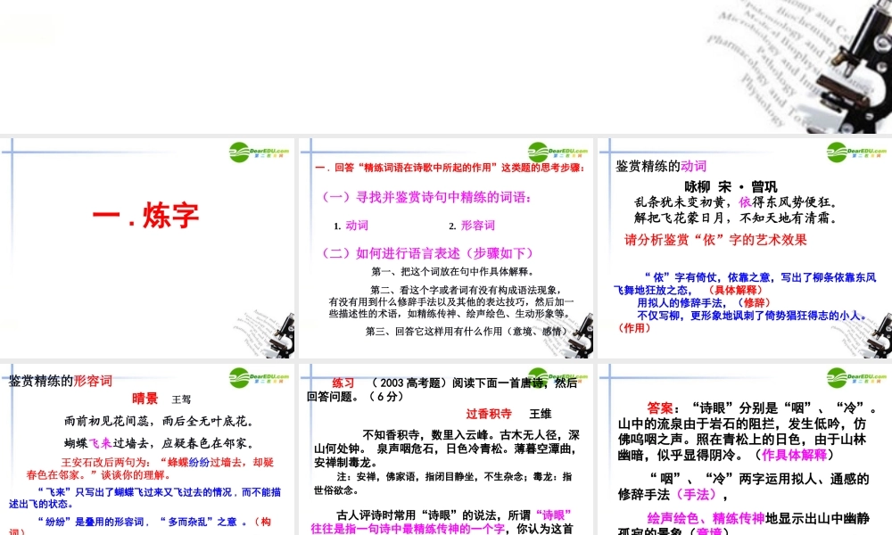 高考语文 鉴赏古代诗歌的语言课件