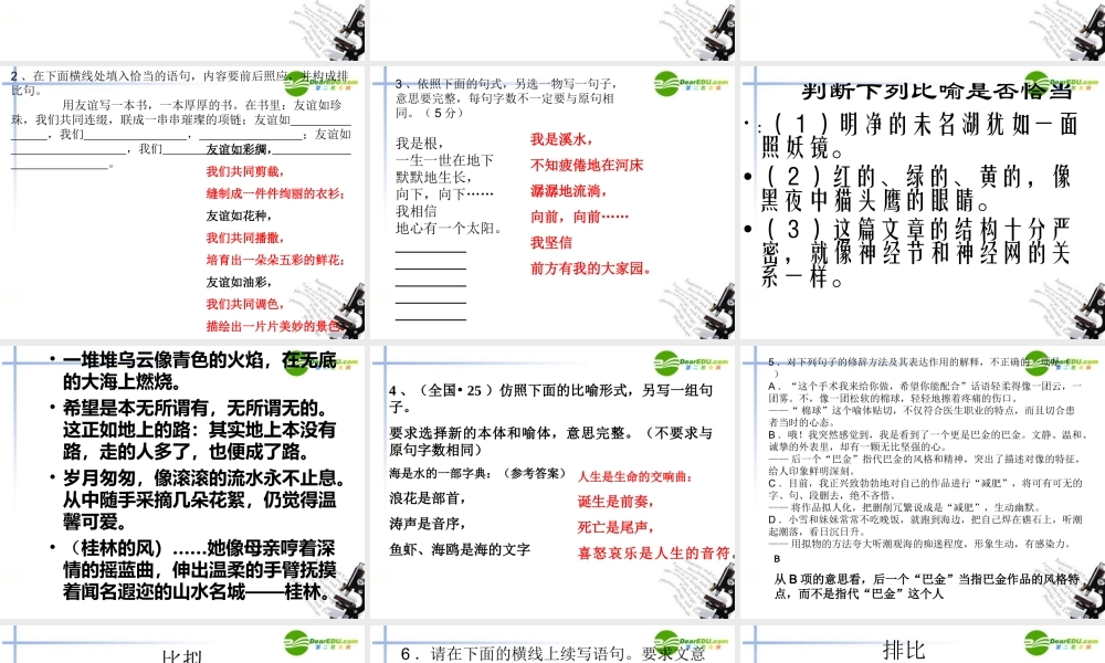 高考语文 常见常用修辞手法复习课件