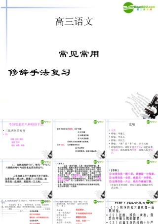 高考语文 常见常用修辞手法复习课件