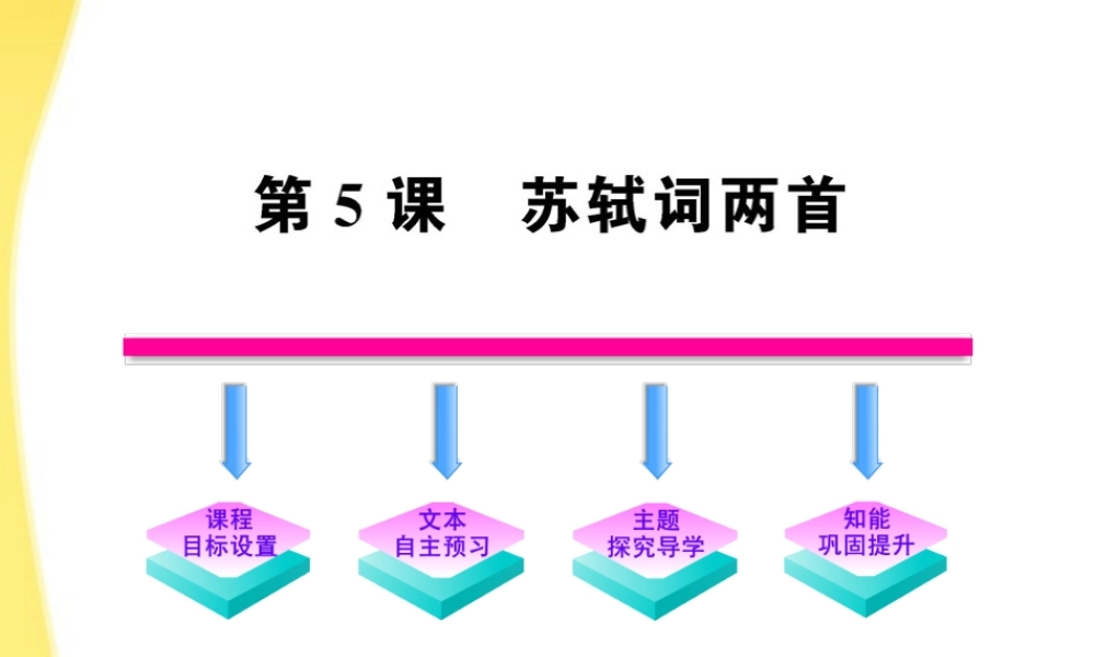 高中语文 25(苏轼词两首)课时讲练通课件 新人教版必修4 课件
