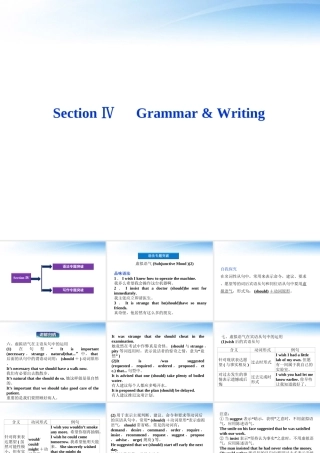 高中英语 Unit2 SectionⅣ Grammar & Writing课件 新人教版选修6 课件