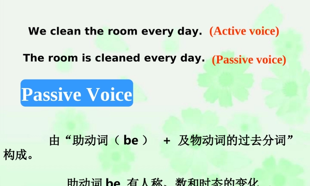 高三英语passive voice 人教版 课件
